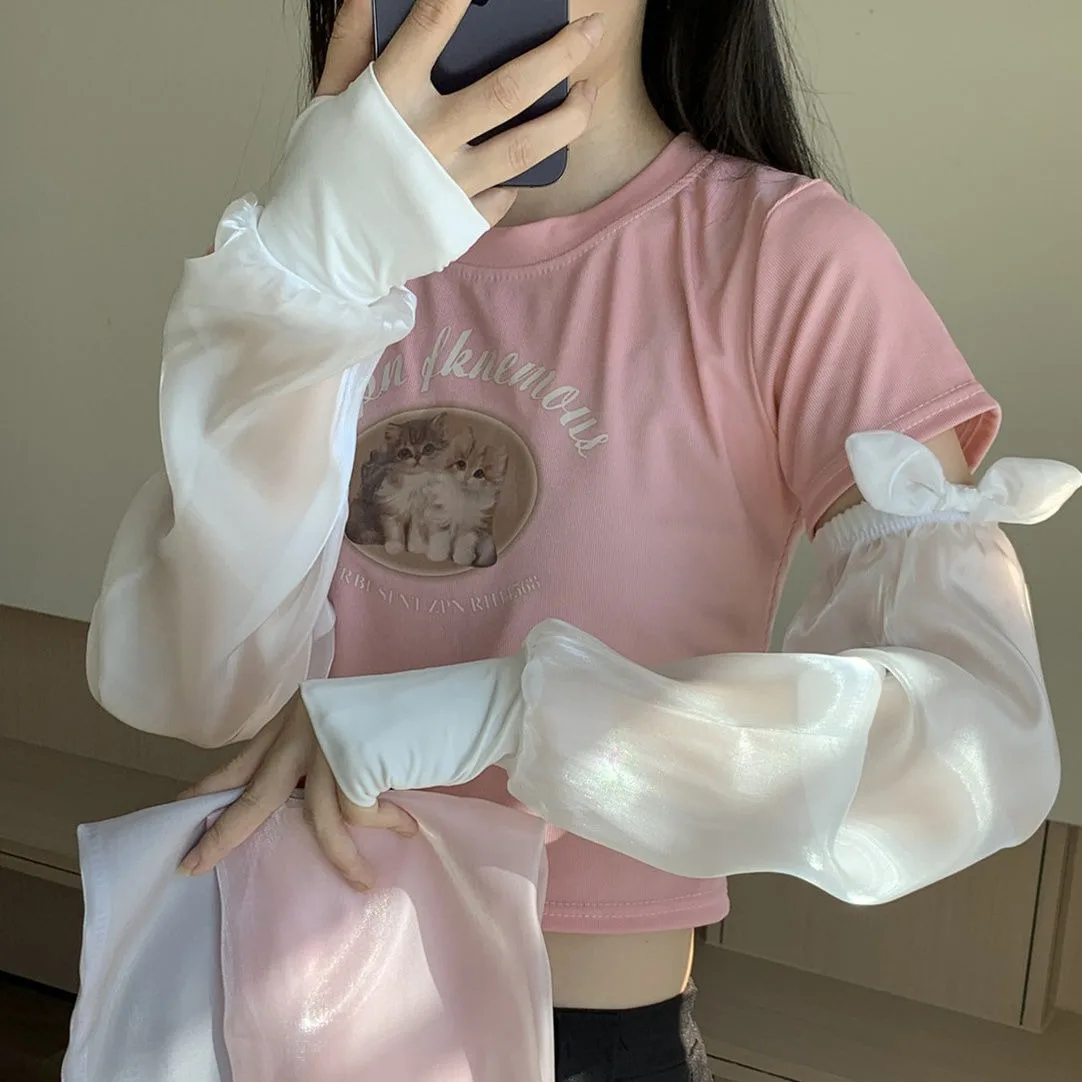 Lightweight and Breathable Arm-protecting Ice Silk Sleeve Sleeves Sun-protective Sleeve Sleeves for Women in Summer solid Color