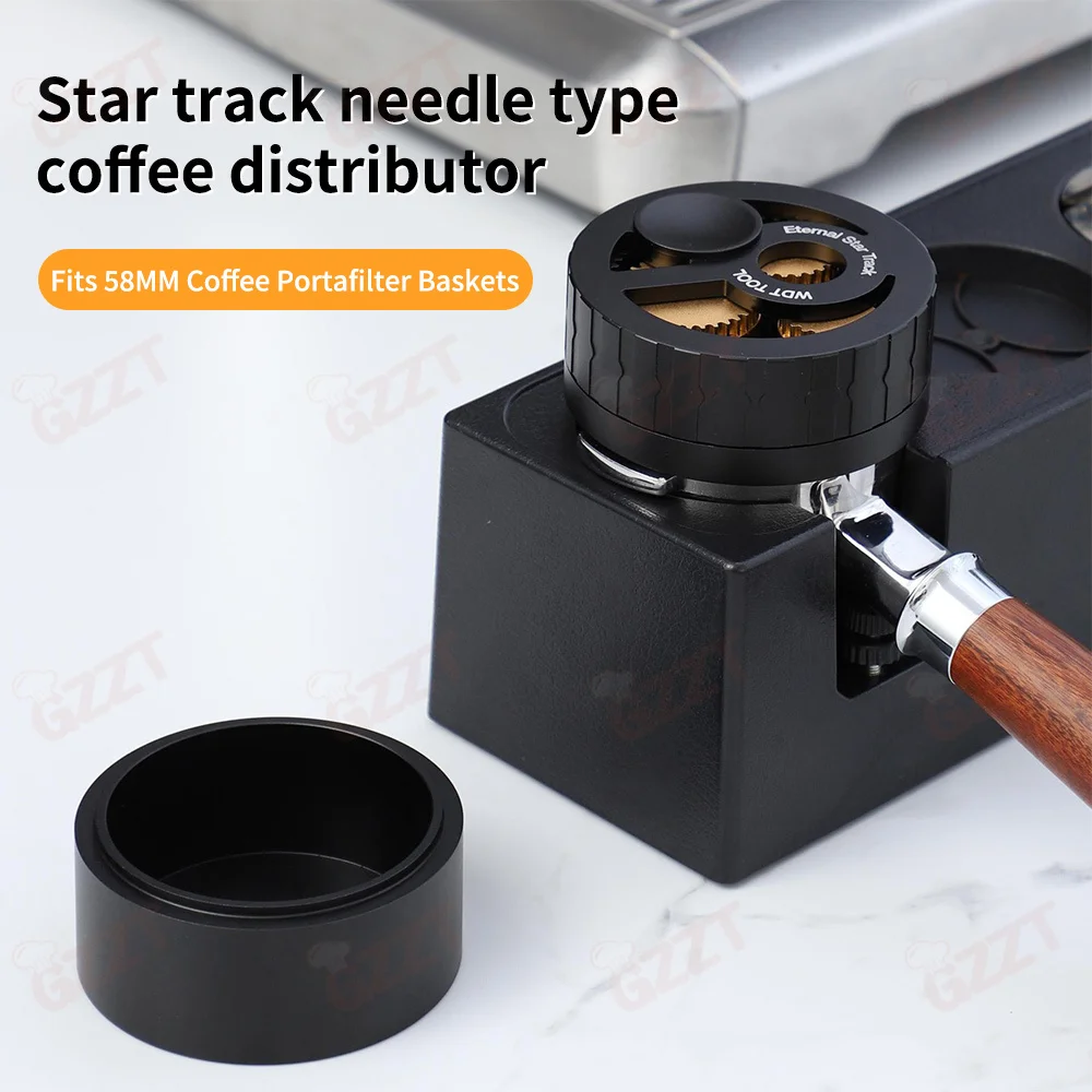 GZZT NCD58 Needle Type Coffee Distributor  58mm/54mm/51mm Compatible Coffee Tamper Space Aluminum & Stainless Steel Tamping Tool