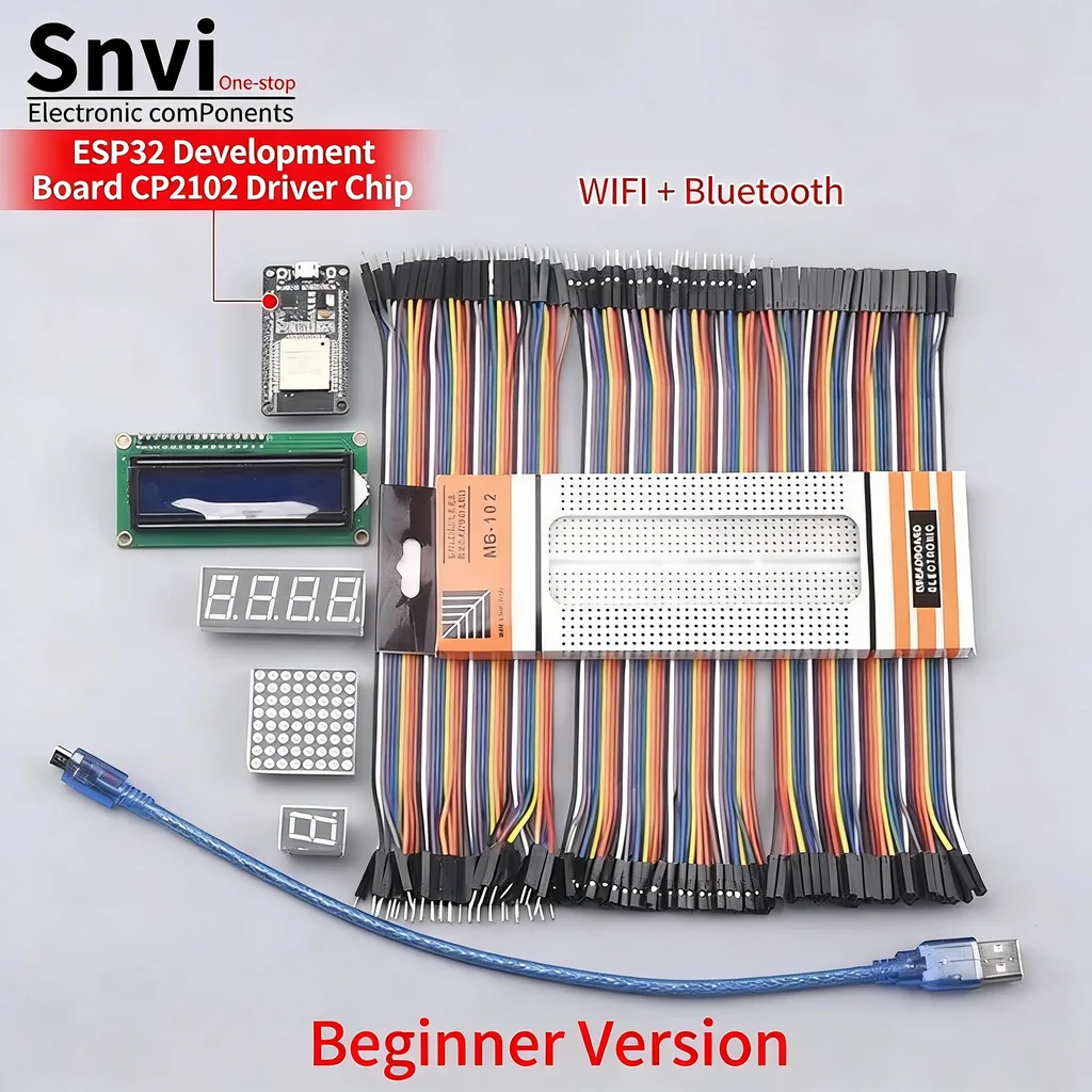 Snvi ESP32 Entwicklungsboard Starter-Kit ESP-32S WiFi Bluetooth IoT Lernset DIY-Projekte Basis-Starter-Kit für Arduino – Detail 1