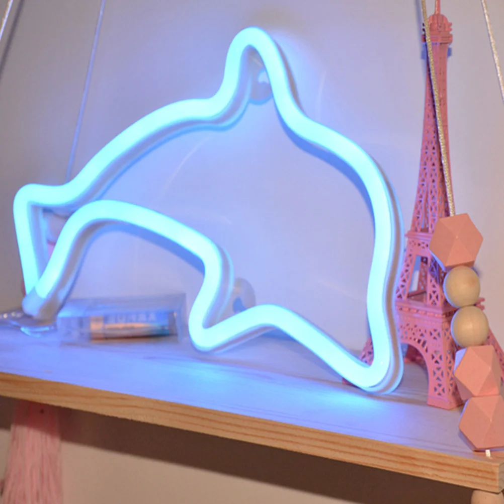 Dolphin Night Light Creative Funny Beautiful Plastic Home Store Decoration Night Light