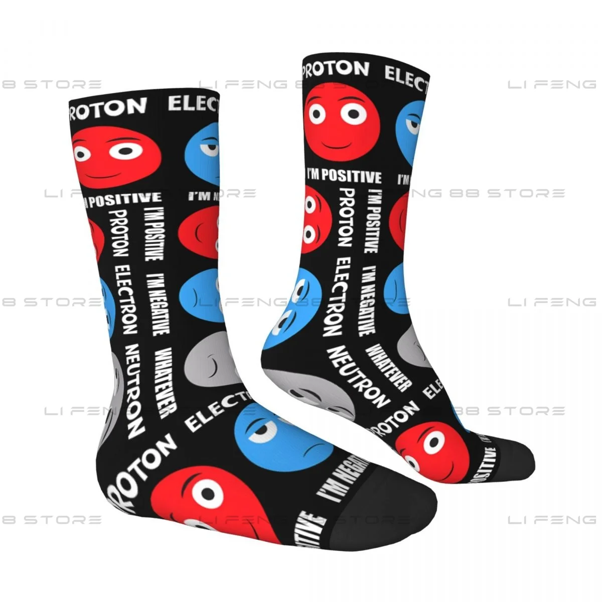 Proton Electron Neutron Ohm Amp Volt Unisex Winter Socks Outdoor Happy Socks Street Style Crazy Sock