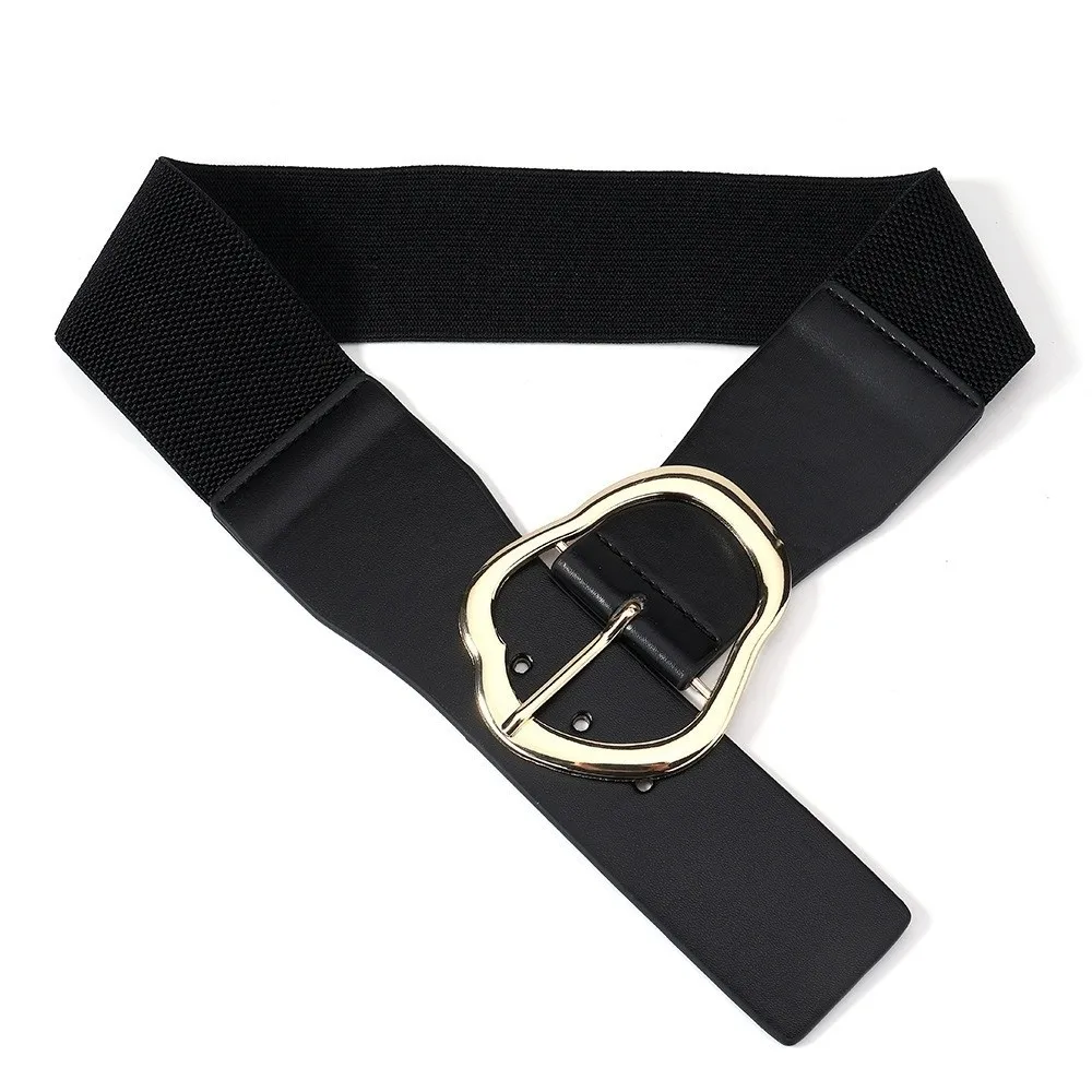Luxury Elastic Women Waistband Belt Adjustable Tying Retro Pin Buckle Belt Vintage Solid Color Leather Belt Women