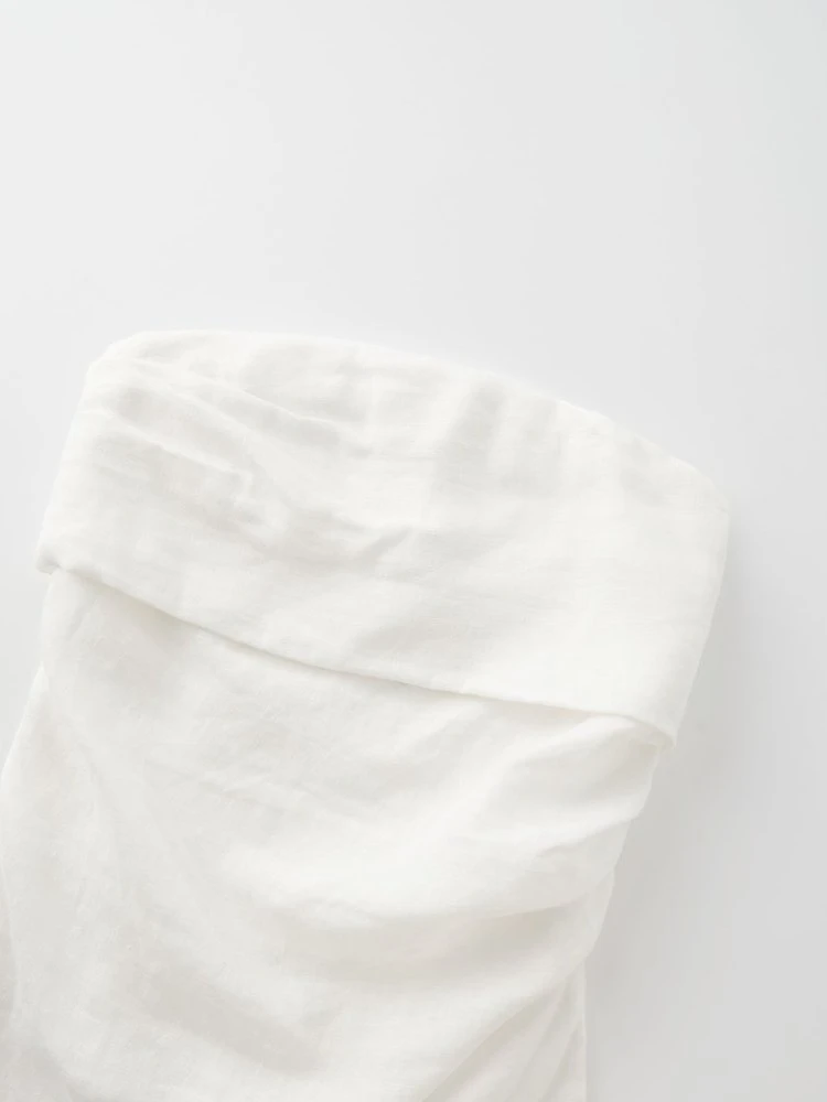 

LBT Spring Summer Spicy Girl Linen Svel Slimming Crop Top Women's Original Design Casual Wear Outerwear Regular Fit