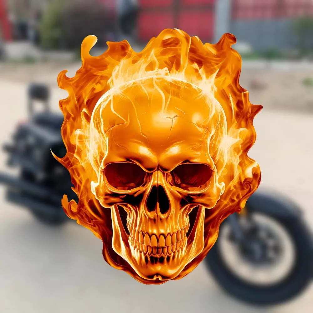 Soul Knight Burning Skull Sticker, Waterproof Cool Decal for Car Motorcycle Styling