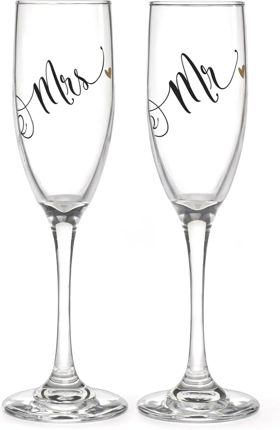 

Wedding and Anniversary Black and Gold Mr & Mrs Champagne Toasting Flutes, Set of 2
