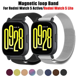 22mm Magnetic Loop Band For Redmi Watch 5 Active Stainless Steel Bracelet Watchband For Redmi Watch 5 Lite Metal Strap Correa