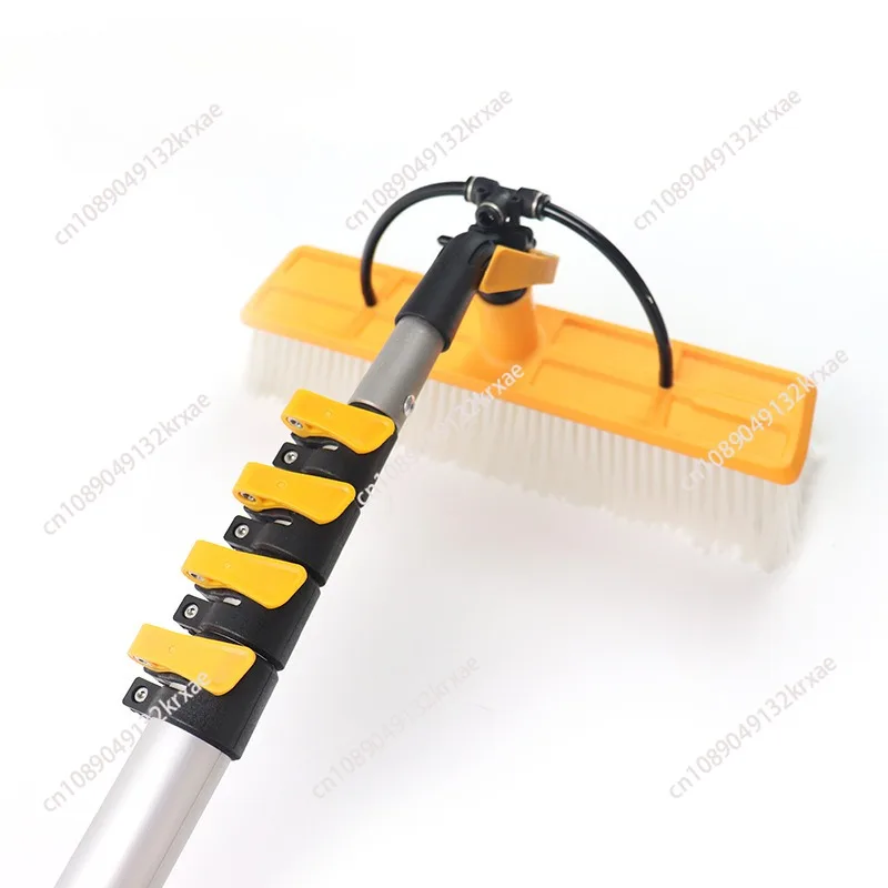 Photovoltaic panel cleaning brush, telescopic rod photovoltaic manual cleaning tool special water spray brush