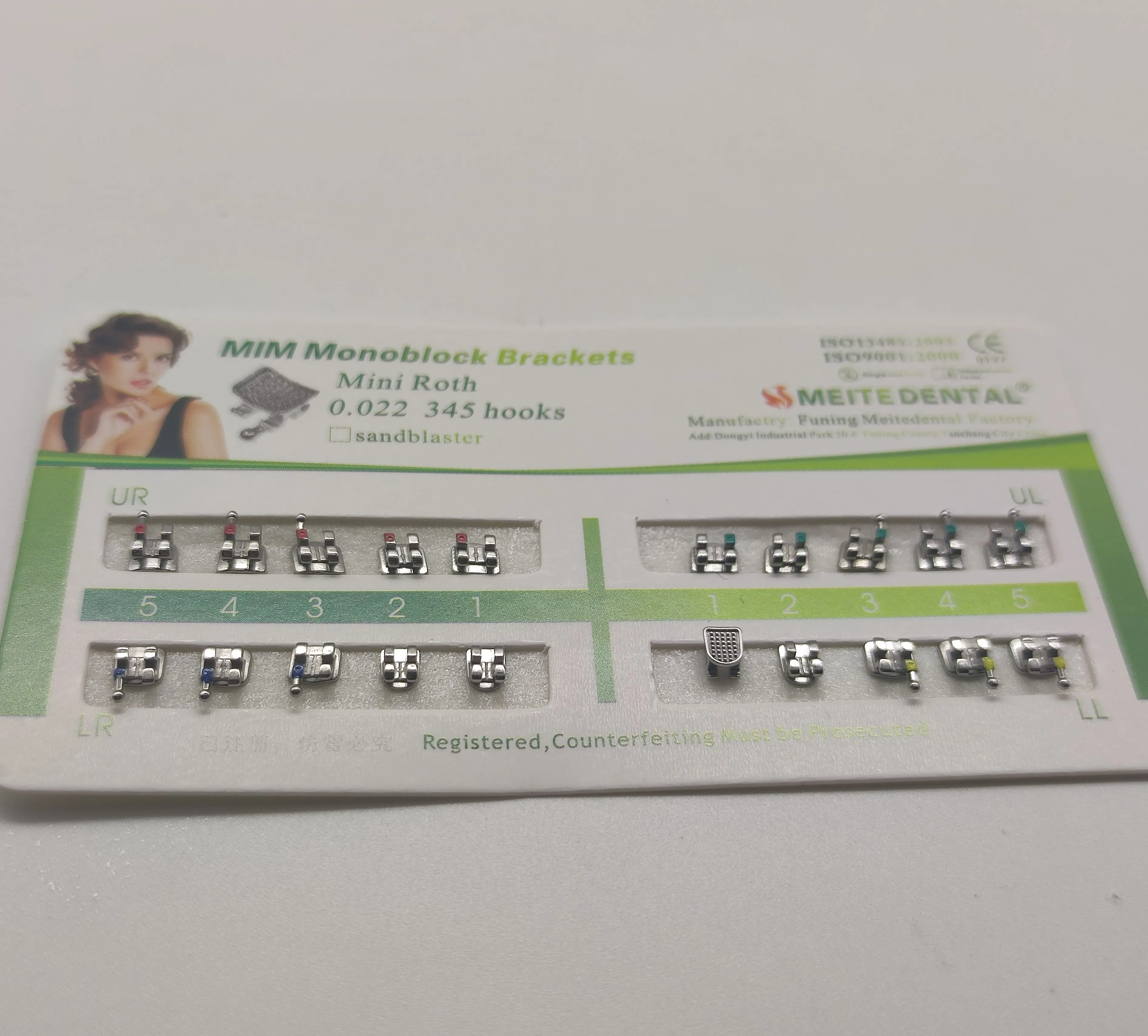 50Sets Teeth Braces Mini Roth Mbt Edgewise 022 no/3/345 MIM Metal Dental Brackets Mesh Base Orthodontis Accessories