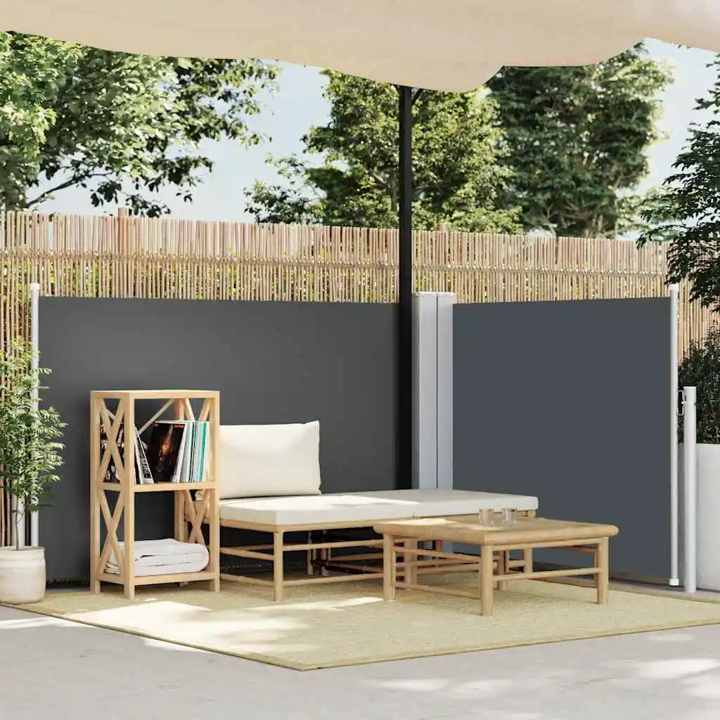 Einziehbares Seitenmarkise Anthrazit 120 x 1000 cm Ideal für Gärten, Terrassen und Höfe, bietet Schutz. – Detail 1