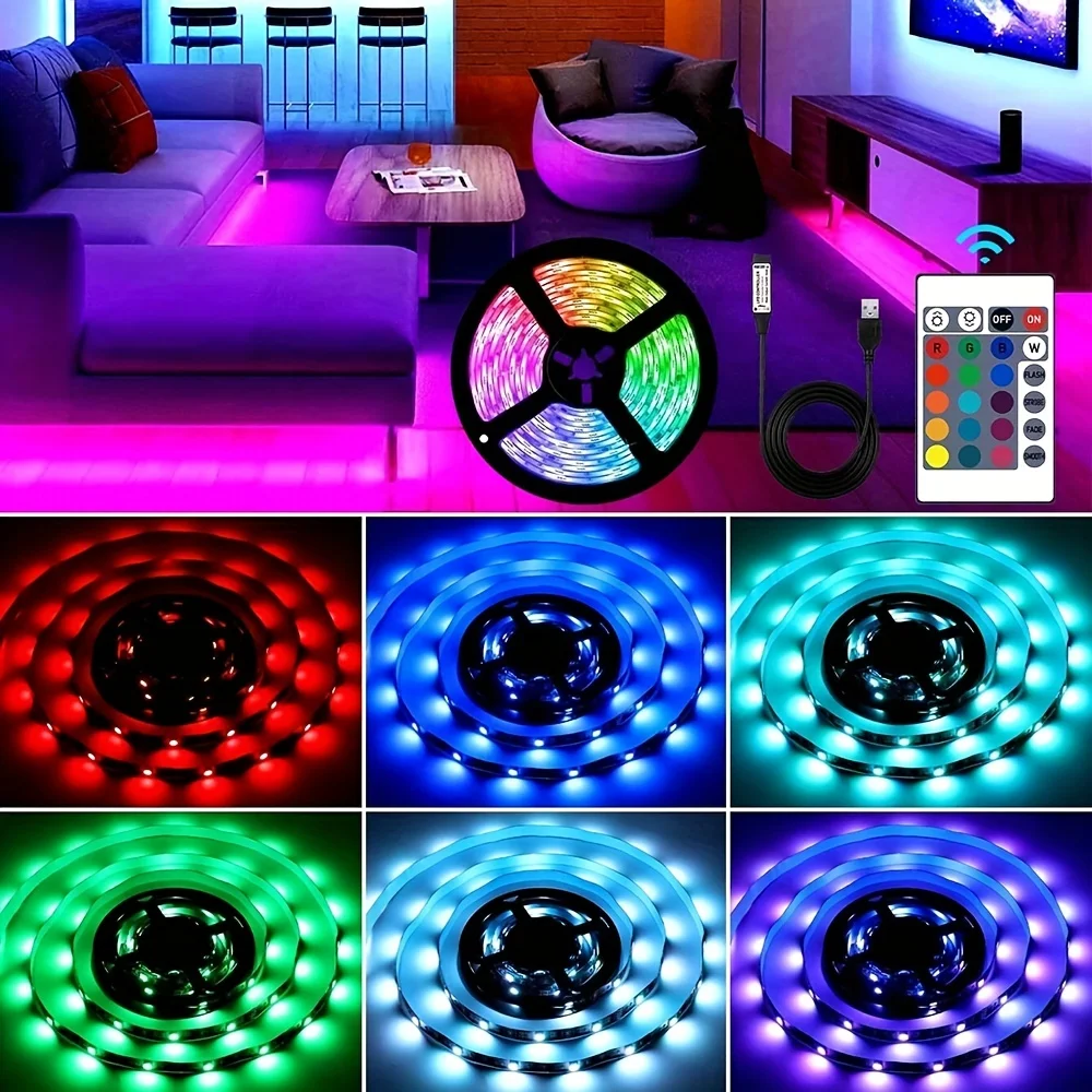 USB 1-30M LED Light Strip RGB 5050 Bluetooth APP Control Color Change Lighting Music Sync for Party PC TV Living Room Luces Led