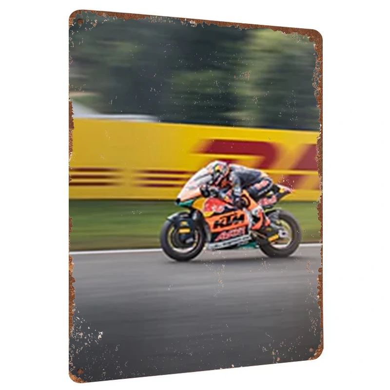 Motorcycle Racing Metal Wall Art Custom Sports Decor for Garage Man Cave Home Decoration