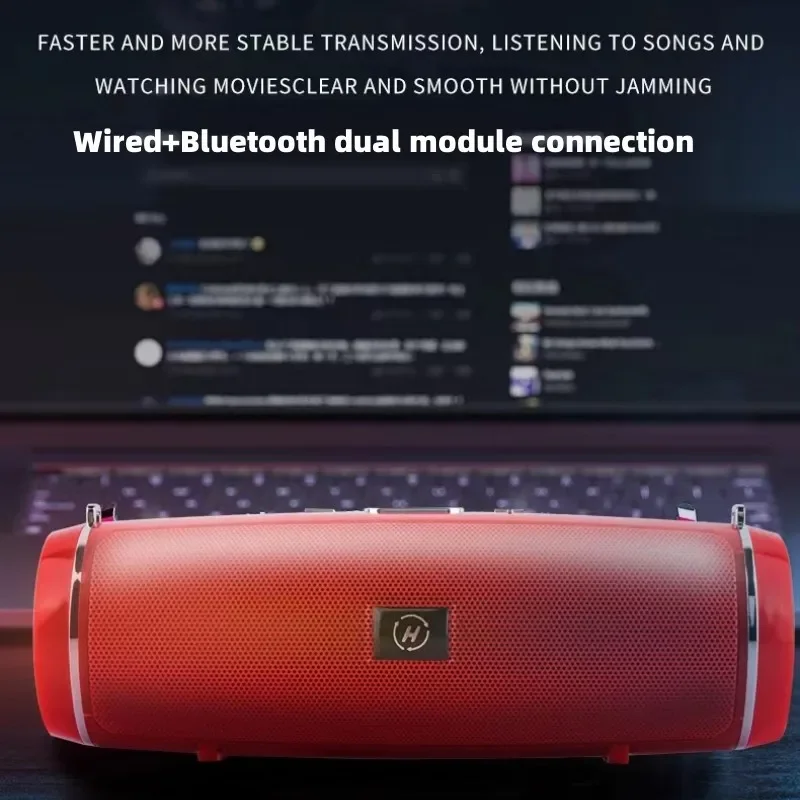 Portable Wireless Bluetooth Speaker 3D Stereo Surround Speaker Outdoor FM Radio Multifunctional Pillar Waterproof TWS Subwoofer