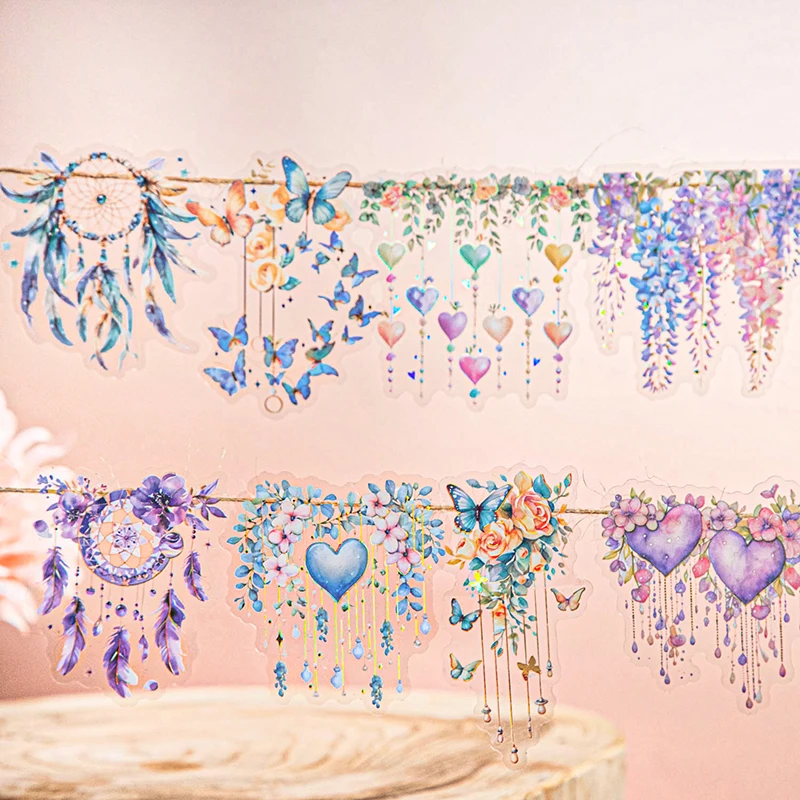 

10 листов/пакет, наклейки с цветочной бахромой для DIY, скрапбукинг, журнал, планировщик, чехол для телефона, украшение, офисные канцелярские принадлежности, подарок