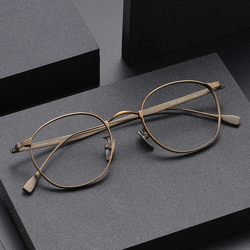 

Ультралегкие ретро-оправы для очков из чистого титана для мужчин и женщин, роскошные высококачественные оправы для очков для мужчин и женщин