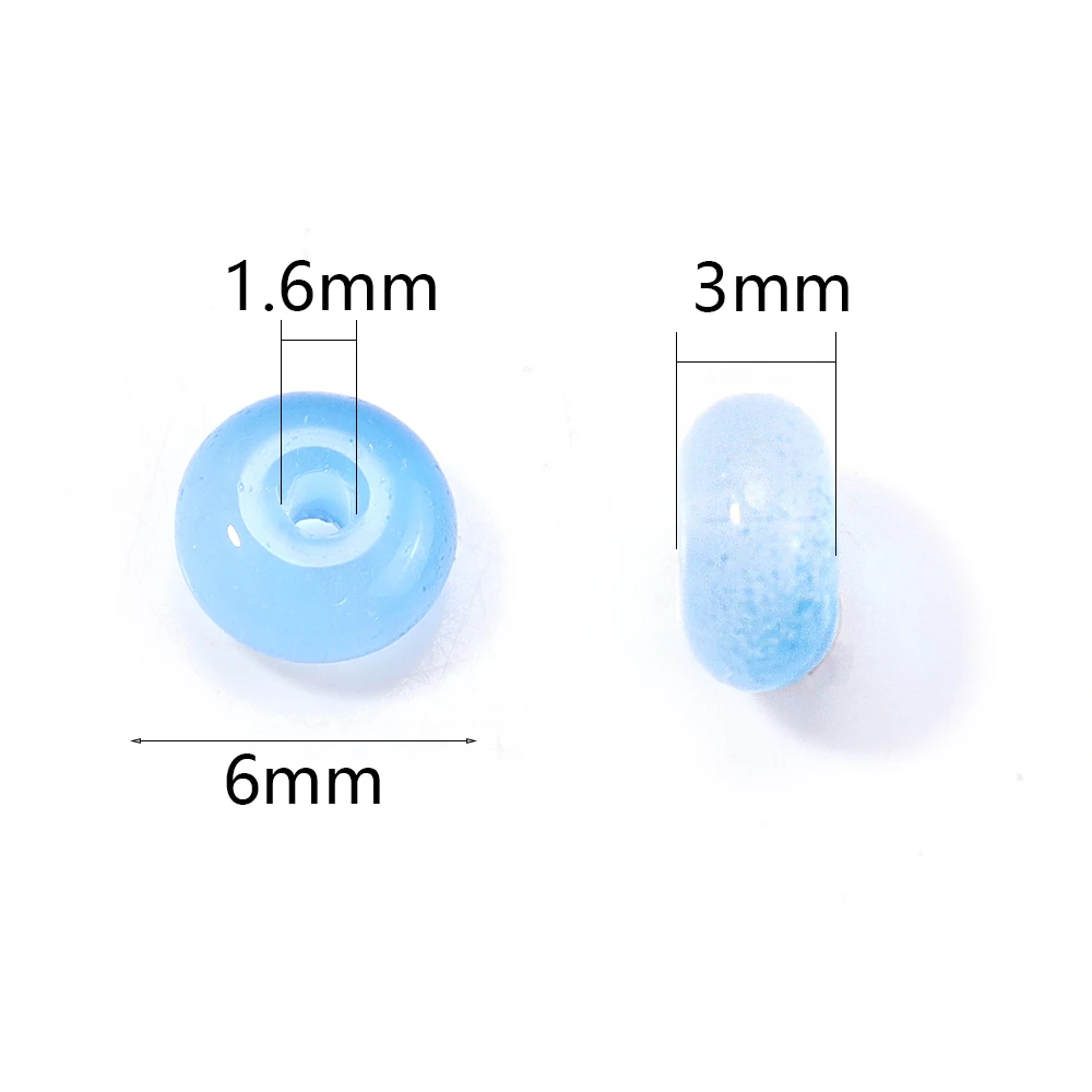 100pcs 3x6mm Jelly Color Imitation Jade Glass Beads Abacus Beads Loose Spacer Wheel Beads For Jewelry Making DIY Craft Bracelet