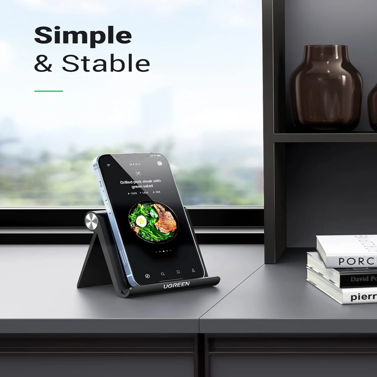 Cell Phone Stand for Desk Phone Holder Foldable Portable Adjustable Compatible with  15 14 13  Max,  12 11 Plus  XS XR 8 7, Offi