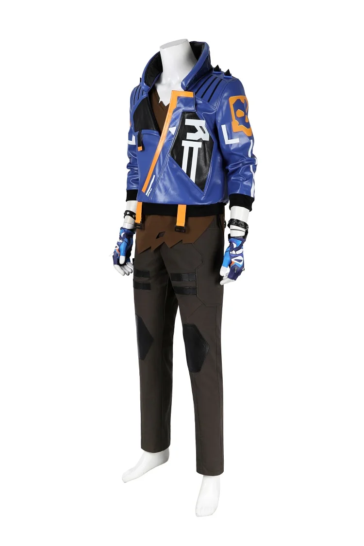 Jogo valorant yoru cosplay traje para homem fantasia jaqueta azul calças superiores máscara conjunto completo uniforme de combate roupas de festa de halloween