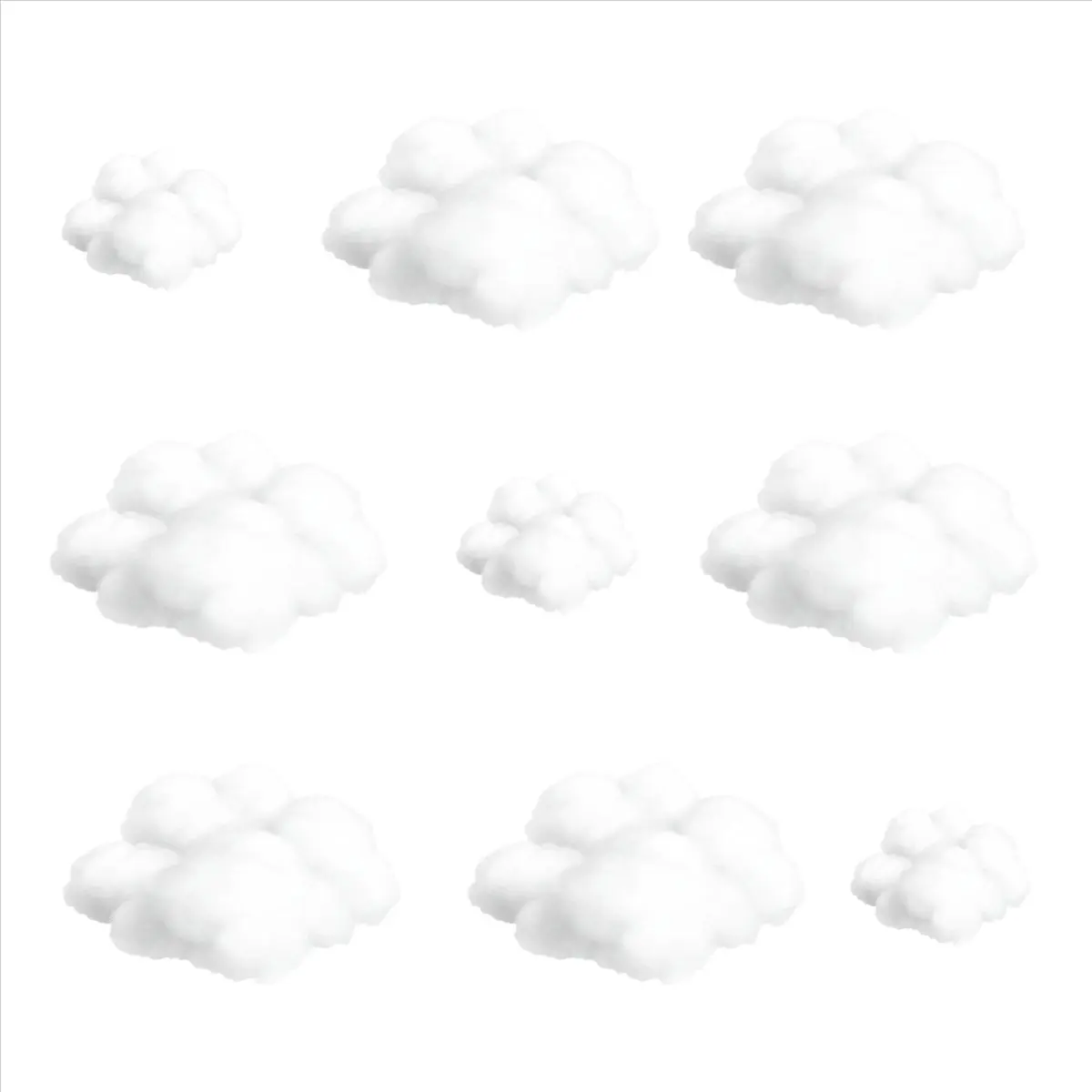9PCS Clouds Decorations for Ceiling, Cotton Simulation Hanging Cloud Decoration, 3D Artificial Clouds Props