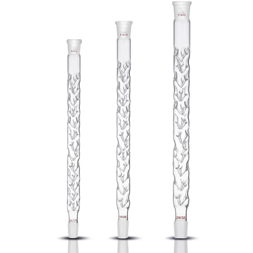 100mm Joint 19/26,24/29,29/32, Borosilicate Glass Vigreux Distilling Column For Chemistry Lab