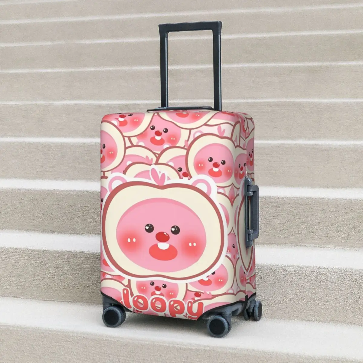 

Kawaii Loopy Suitcase Cover Cute Cartoon Animal Practical Cruise Trip Protector Luggage Supplies Holiday