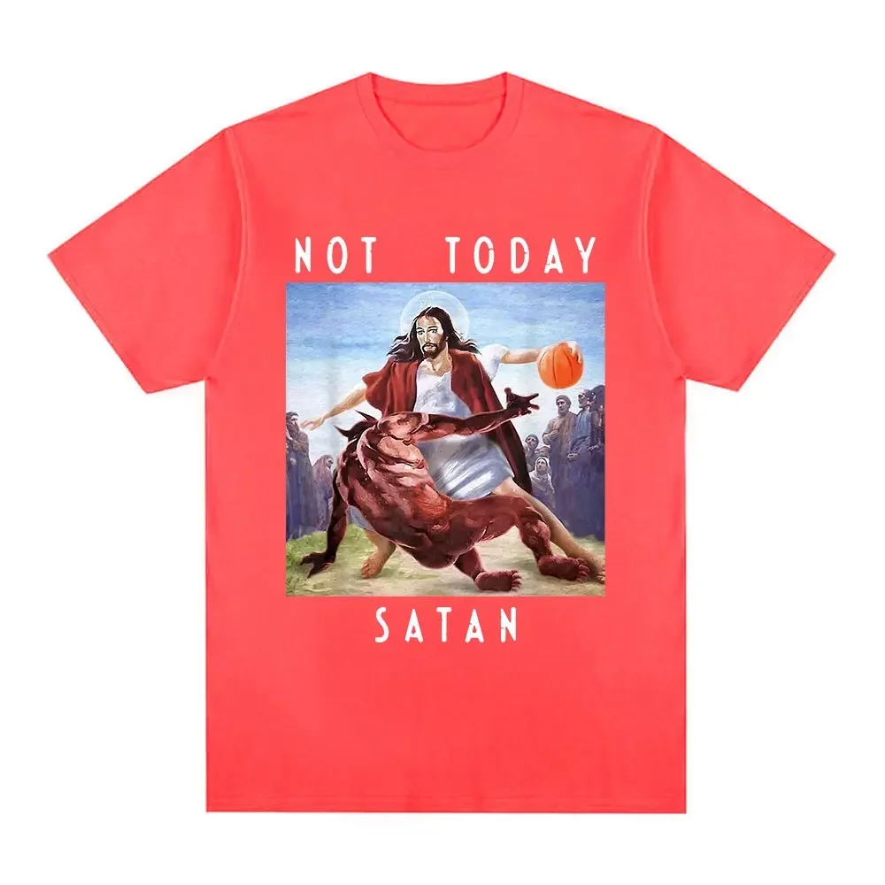 Not Today Satan Jesus Vs Satan In T Shirt Harajuku Casual T-shirt Men\'s Women\'s Fashion Oversized T Shirts Streetwear