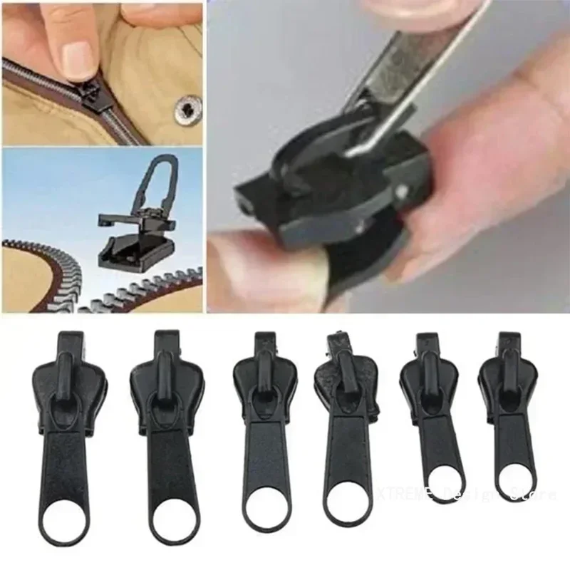 6 Stuks Nieuwe Instant Rits Universele Instant Fix Rits Reparatieset Vervanging Zip Slider Tanden Redding Nieuw Ontwerp voor DIY Naaien