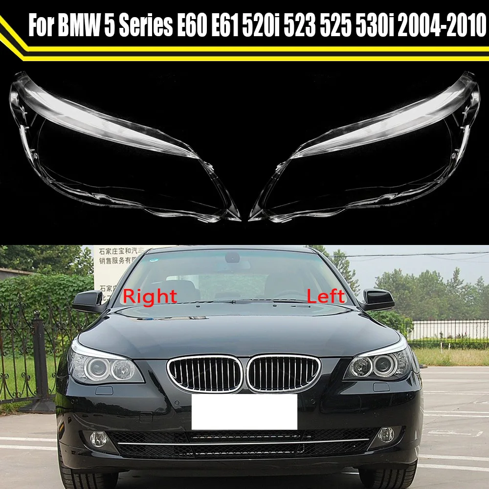 Auto Light Case For BMW 5 Series E60 E61 520i 523 525 530i 2004 ~ 2010 Car Front Headlight Lens Cover Lampshade Glass Caps Shell