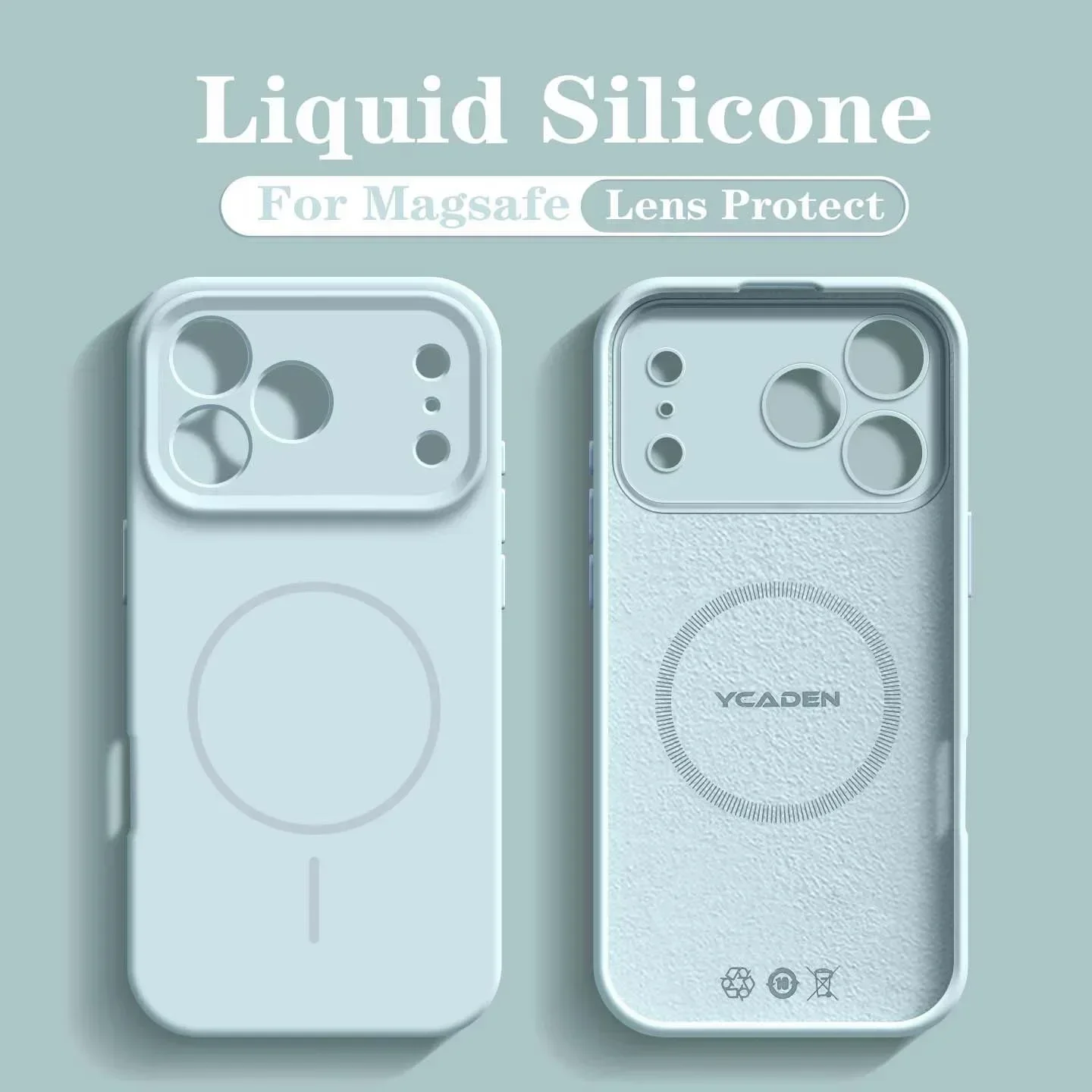 Funda de Silicona de Color Sólido con Carga Inalámbrica Magnética Magsafe para iPhone 18 17 Pro Max 16 15 14 13 Pro, Carcasa Protectora