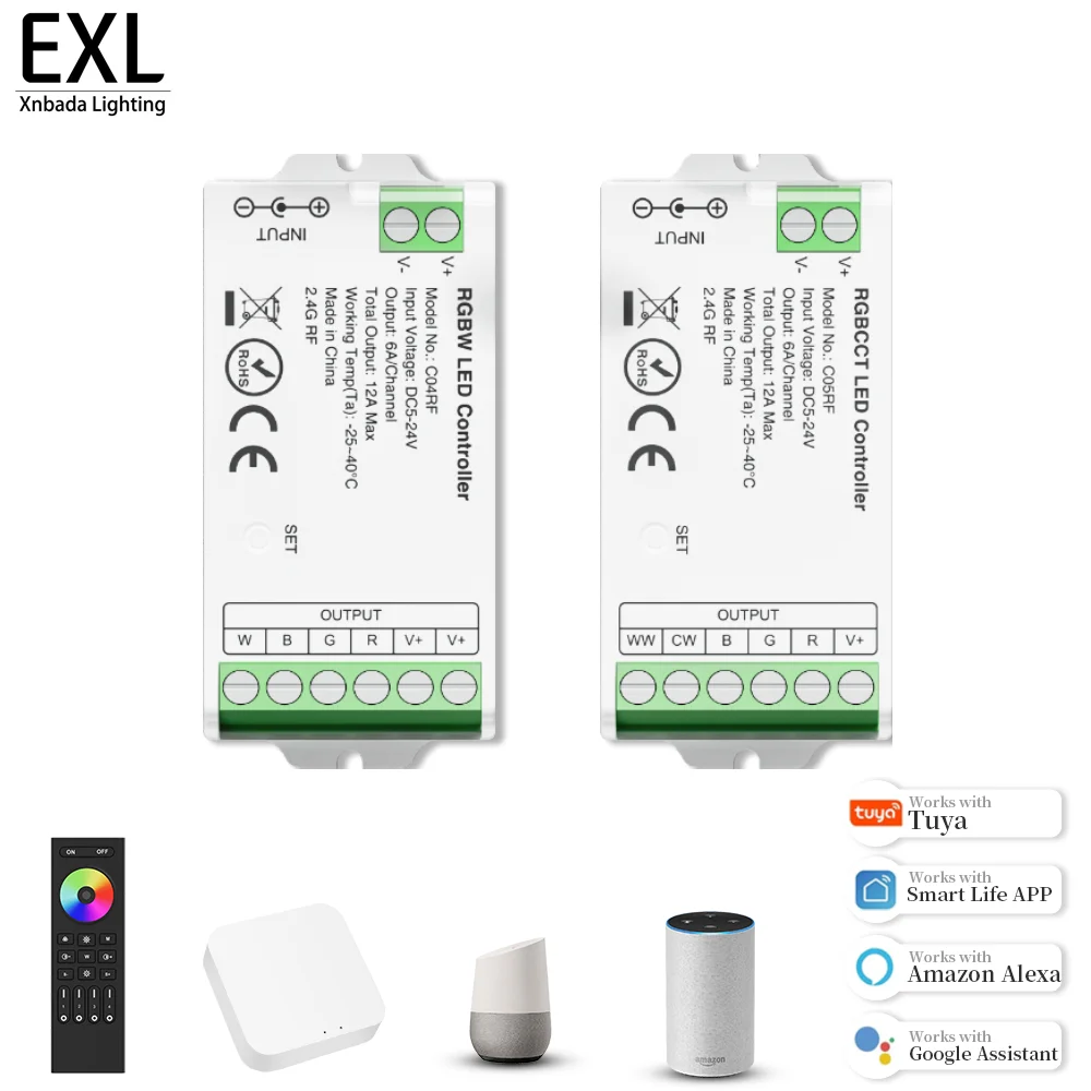 

2.4GHz WiFi LED Controller RF Wireless Single Color Dimmer voice control DIM CCT RGB RGBWW RGBCW RGBCCT 2835 5050 COB led lights