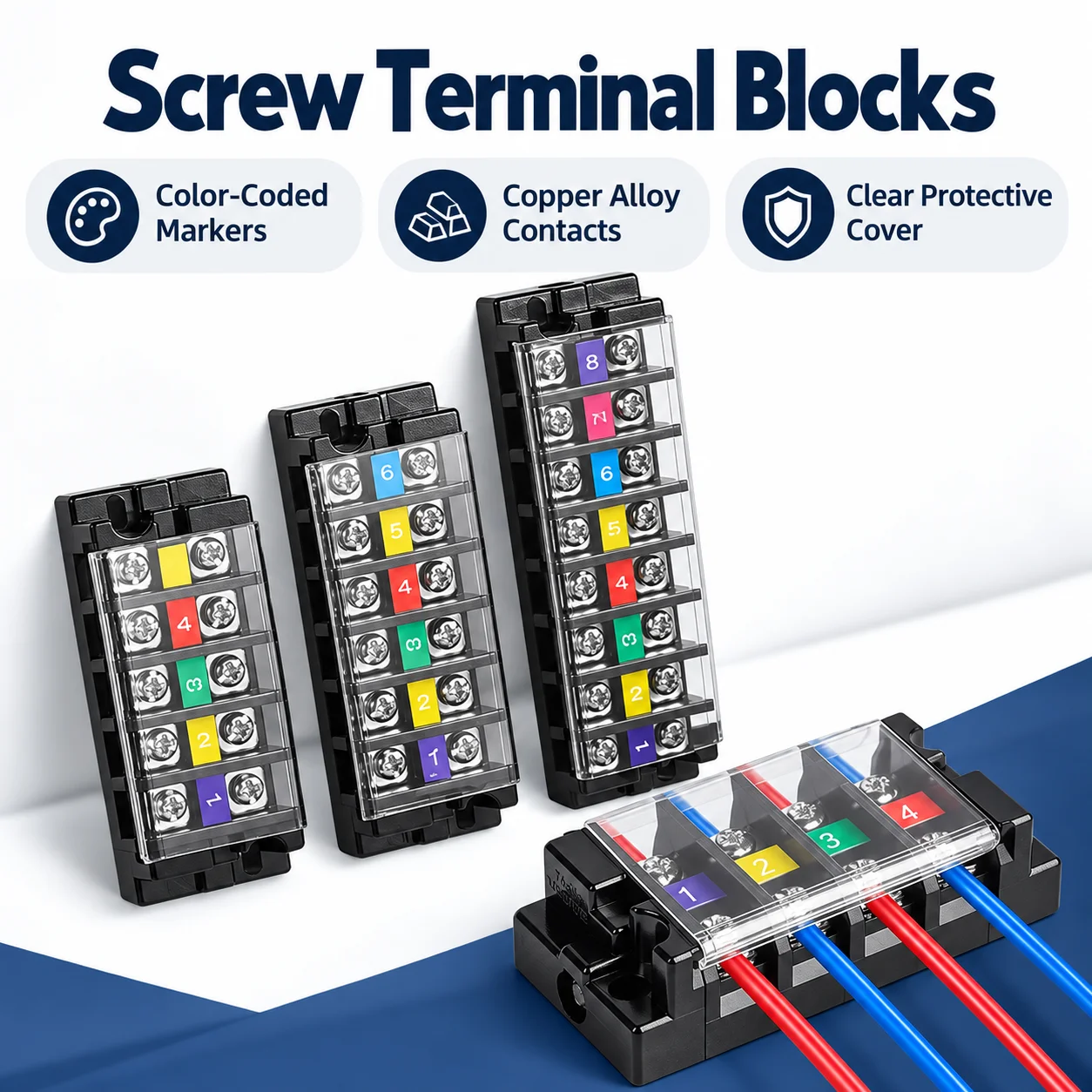 TA Multi-Position Fast Terminal Block 20A/60A Multi-In And Multi-Out Connector Brass Connection Terminal Block for Electronics