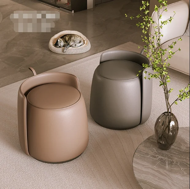 Luxo Household Dressing Stool, Shoe Stool, Sala de estar e quarto, Coffee Table Stool