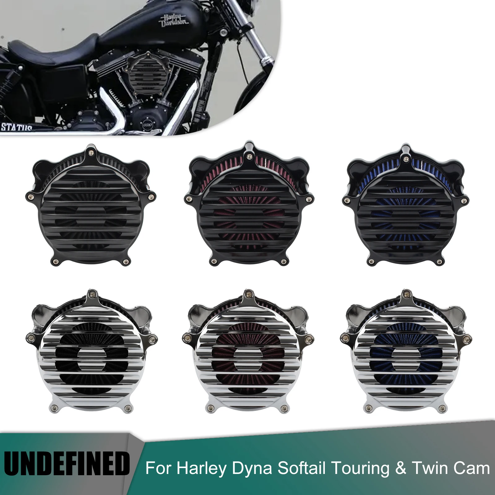 

Воздушный фильтр для Harley Twin Cam, впускной фильтр CNC Dyna Street Bob 1993-2017 Softail Fat Boy Touring Road King, запчасти для мотоциклов