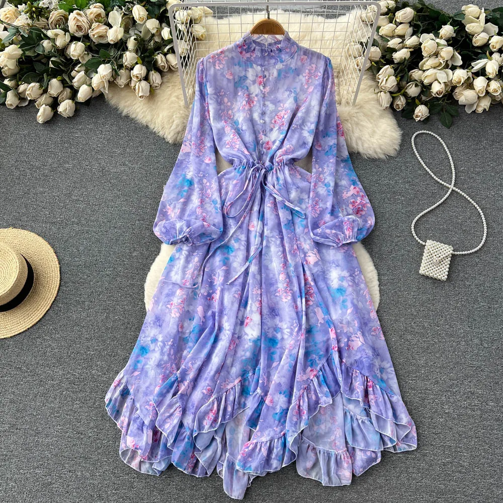 white christmas dresses FLORAL CHIFFON MIDI DRESS WITH CAPE SLEEVES – Kelly Grace Brands