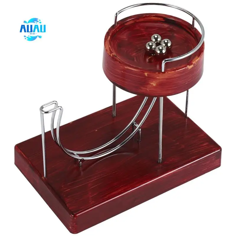 

AUAU-Kinetic Art Perpetual Ornaments Art Motion Inertial Ornaments Metal Automatic Creative Jumping Table Toy Wood Grain