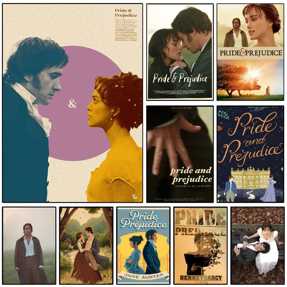 Classic Romantic film P-Pride & P-Prejudice Poster Art with prints Home bedroom living room decoration gift