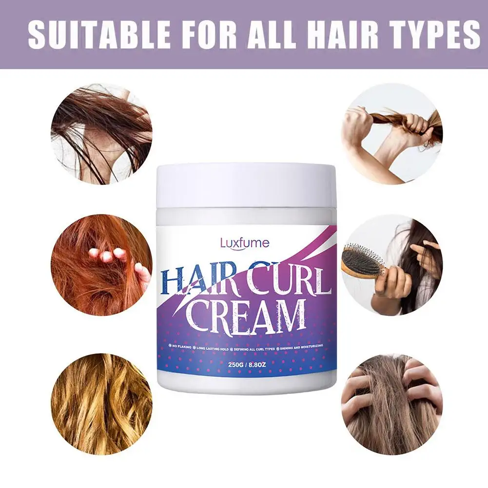 ครีมจัดแต่งทรงผมแบบธรรมชาติ ครีมบำรุงผม ครีมเพิ่มความชุ่มชื้น จัดแต่งทรงผมหยิก ครีมบำรุงล้ำลึก ควบคุมผมชี้ฟู สำหรับ St R6U8