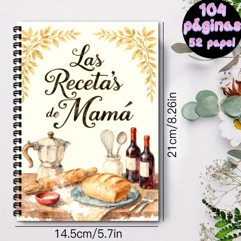 Español Recipe Notebook A5 Recipe Book for Men & Women (Holds Up to 100 Recipes) Mama's Recipe Style Baking & Cooking Journa