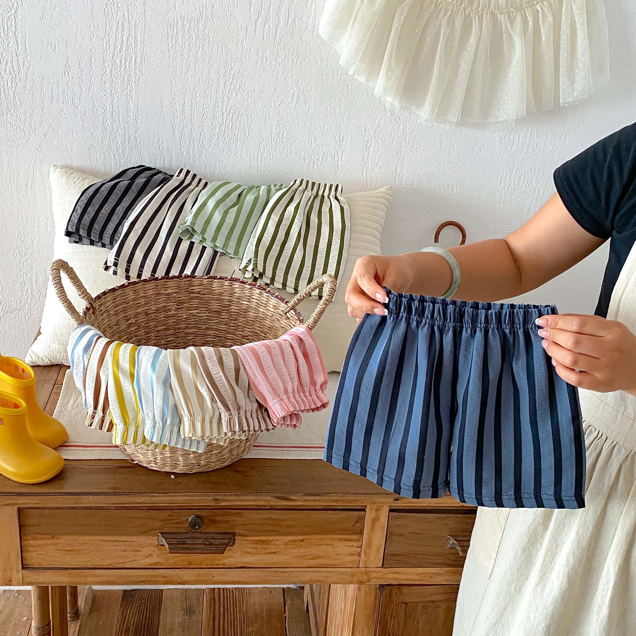 2026 New Summer Clothes Casual Striped Shorts Baby Girl And Boy Home Clothing Shorts Children's Wear Simple Comfort Short Pants