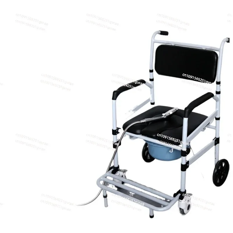 Old Man Toilet Chair with Wheels Household Elderly Toilet Mobile Toilet Foldable Pregnant Woman Portable Bath Chair