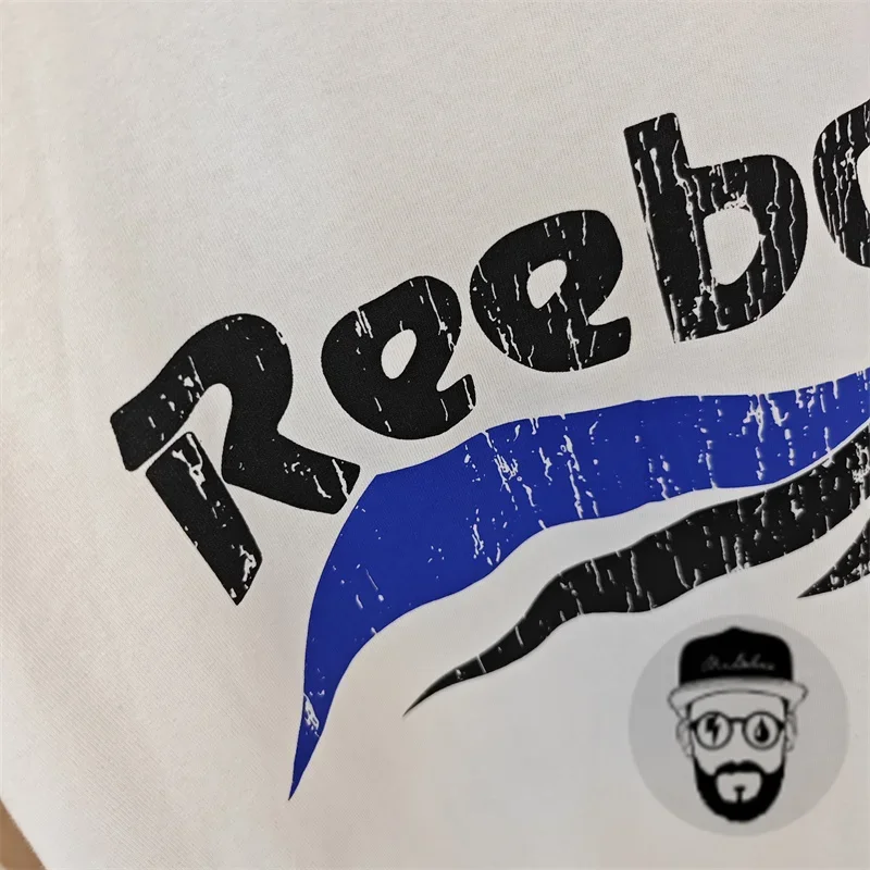 summer white pure cotton false perception T-shirt for men and women casual loose vintage T-shirt