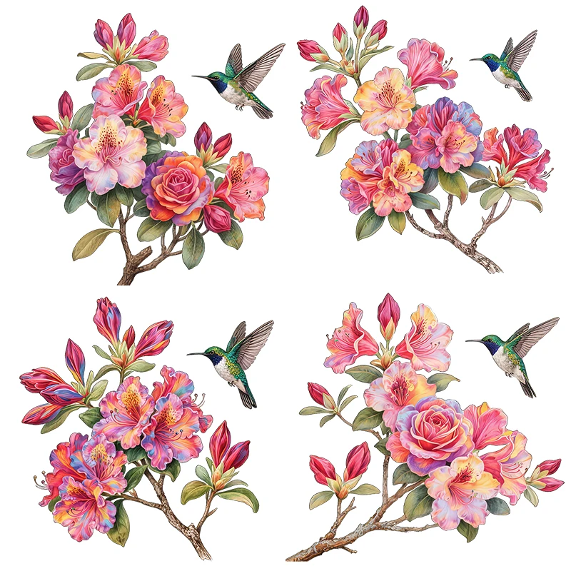 Three Ratels CFN78 Beautiful Azalea Art Flower Wall Decals for Home Decor Toilet  decals