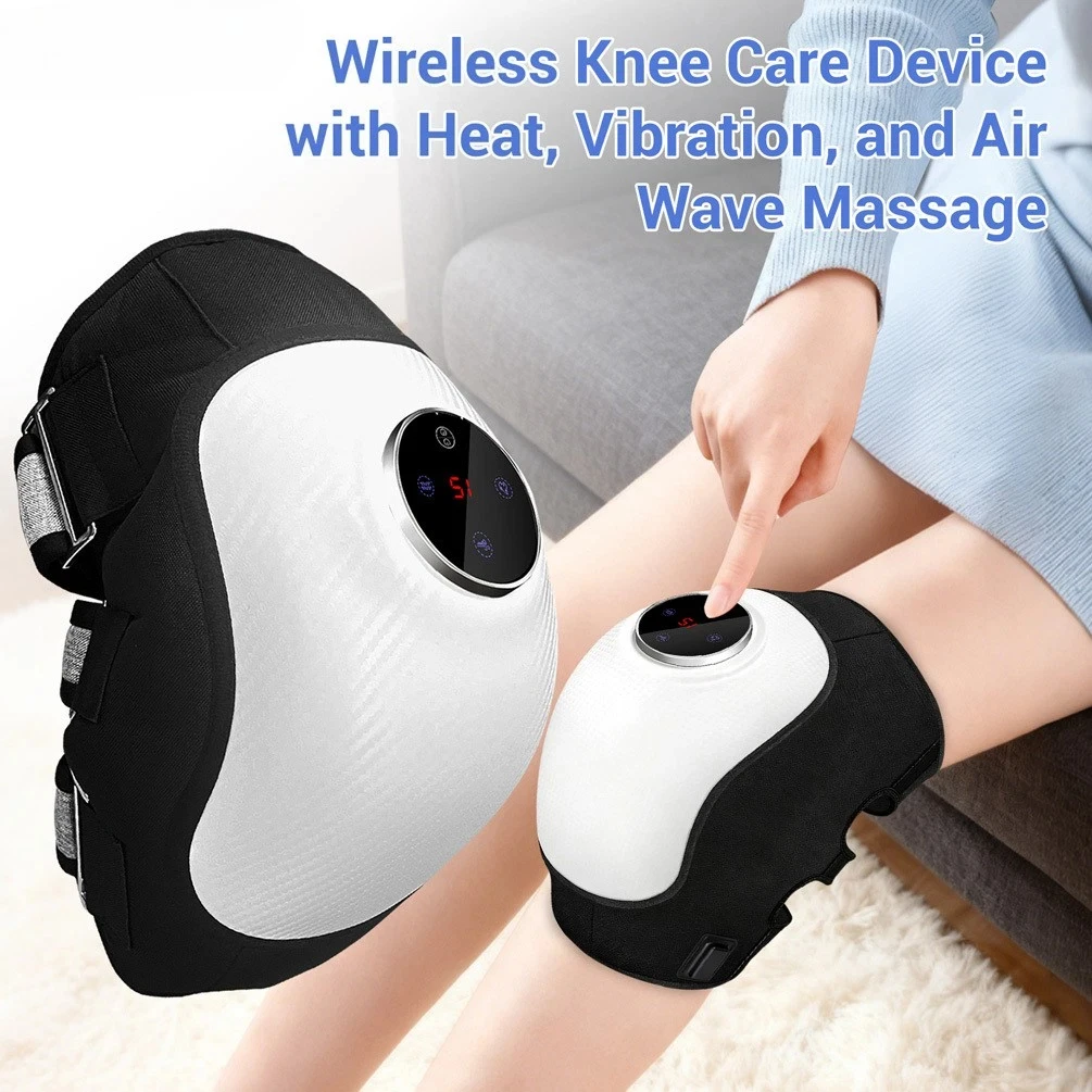 

Cordless Knee Massager Heat Red Light Therapy Pad for Arthritis & Joint Pain Relief Rechargeable Wireless Physiotherapy Device