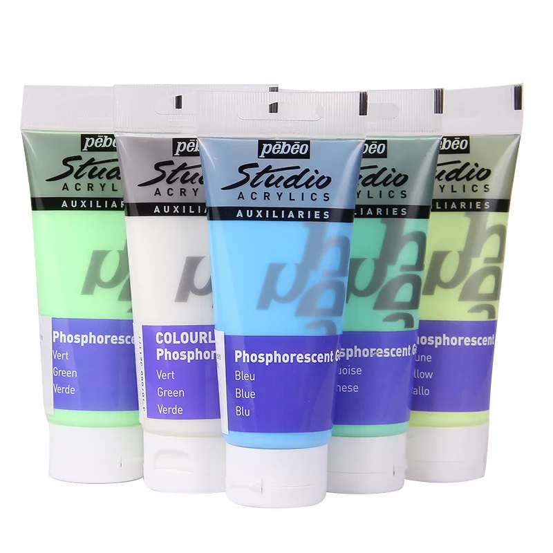 Acrylic Luminous Glue 100ml Mixed Media Color Medium Waterproof Pigment Fluorescent Acrylic Paint Creative DIY Hand-painted