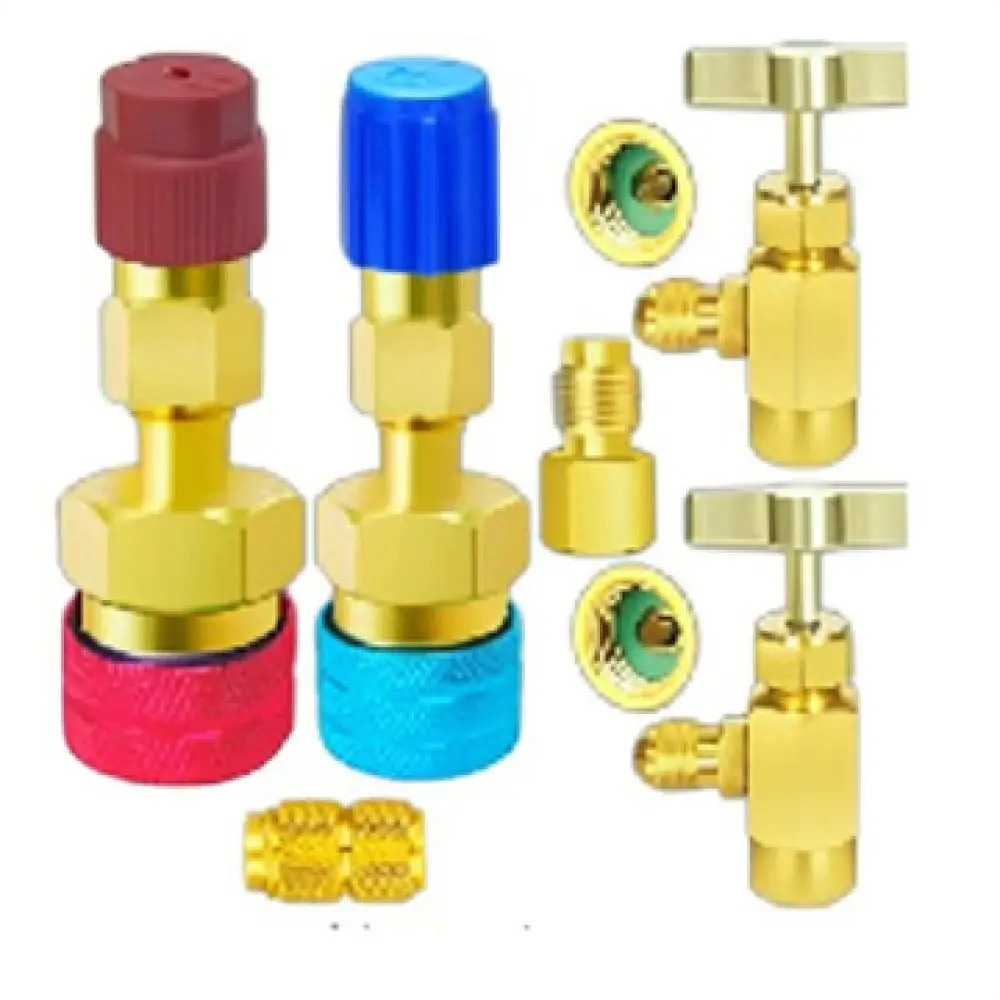 R1234yf High Low Side Quick Connect Coupler Adapter HVAC System Refrigerant Filling Fittings For Automotive Repair Shop