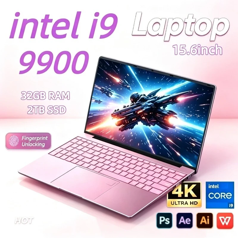 New 2026 High Performance Portable Notebook PC Designed for Office Gaming Laptop Intel Core i9 9900, 16GB DDR4, 1TB/2TB SSD