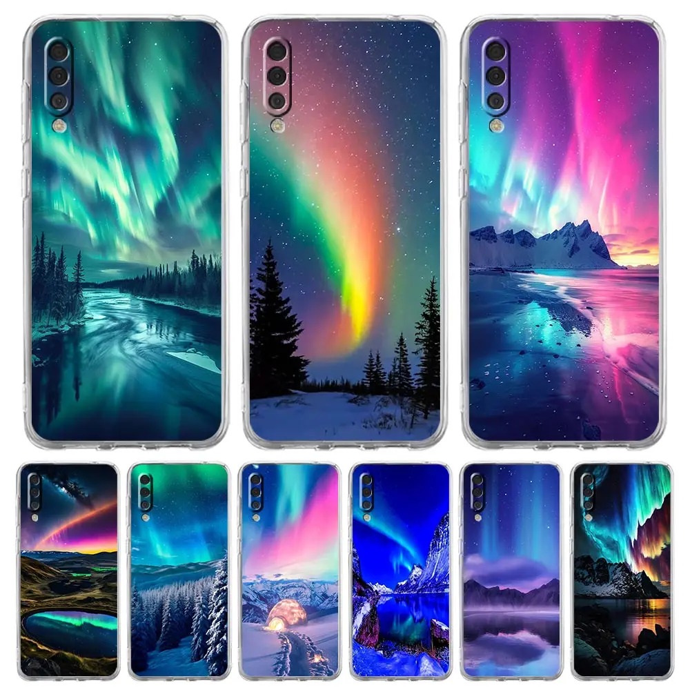 Beautiful northern lights Case For Samsung A54 A52 A50 A70 A40 A20S A20E A02S A12 A14 A16 A22 A24 A42 A34 A32 5G A04s A06 Cover