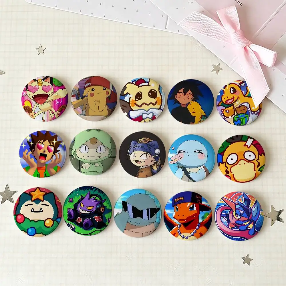 Cute P-Pokemons Badges Tinplate Soft Button Pin Brooch Metal Badge Custom Jewelry Accessories Hat Bag Lapel