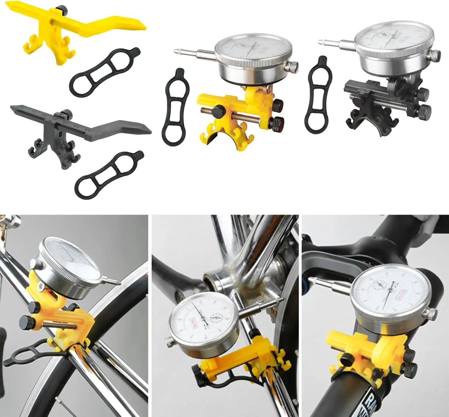 

Professional Bicycle Wheel Truing Stand Tool Portable Dial Indicator for MTB Road Bike Rims Triple Tuning Adjustment Kit