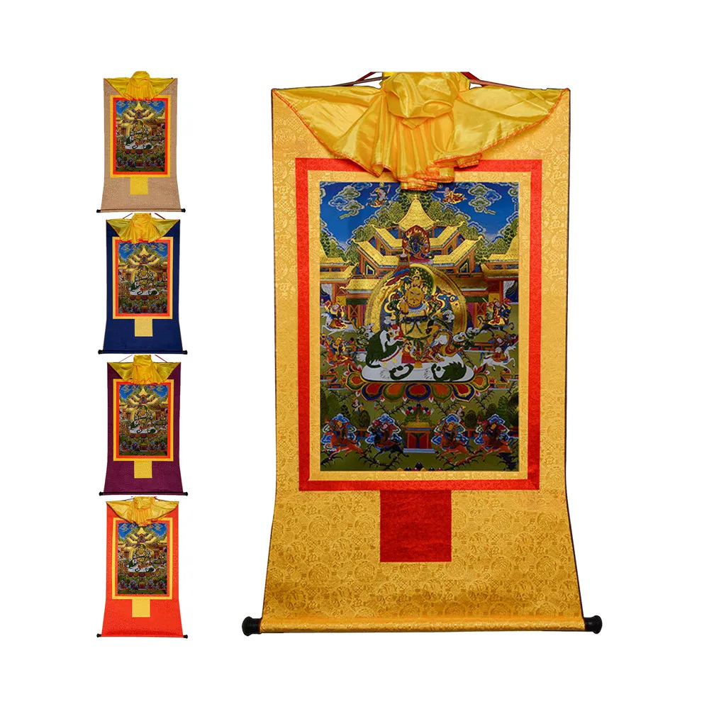 Gandhanra Bronzing Printed Thangka Art - Vaisravana Thangka,Hand Framed Tibetan Buddhist Thangka