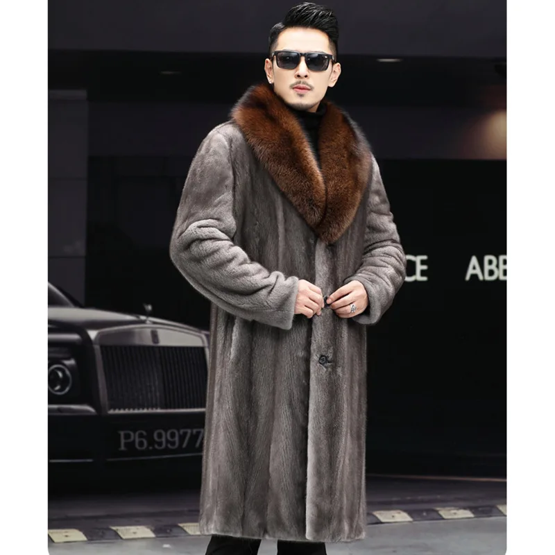 Autumn Winter Jackets Men Long Fur Coat High Quality Brand Long Sleeve Faux Fur Coat Thick Warm Windbreaker Snow Clothes Luxury